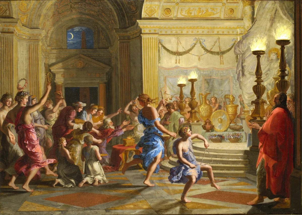Solomon Worshipping Idols, by Jacques Stella, unspecified, 1647