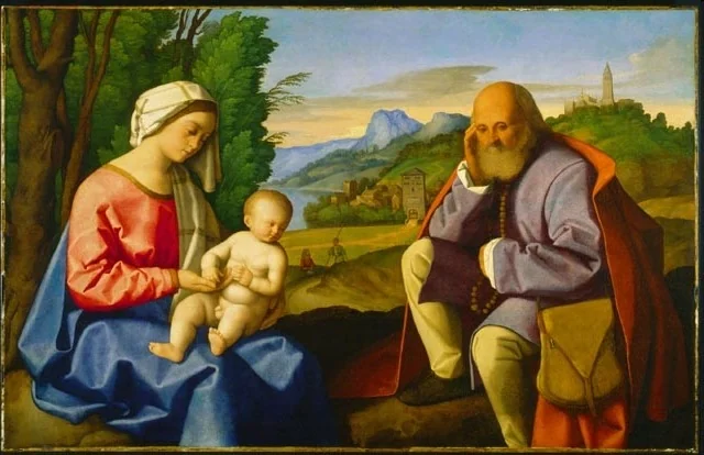 The Rest on The Flight into Egypt, by Vincenzo Catena, unspecified, 1525