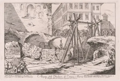 Alzata dell'Obelisco di Campo Marzio (Excavation of the Obelisk from the Campo Marzio)