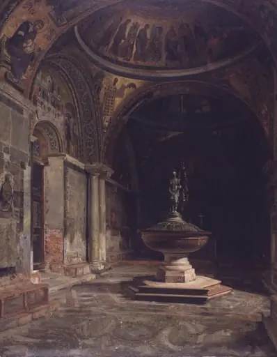 Det indre af Baptisteriet i Marcuskirken i Venedig