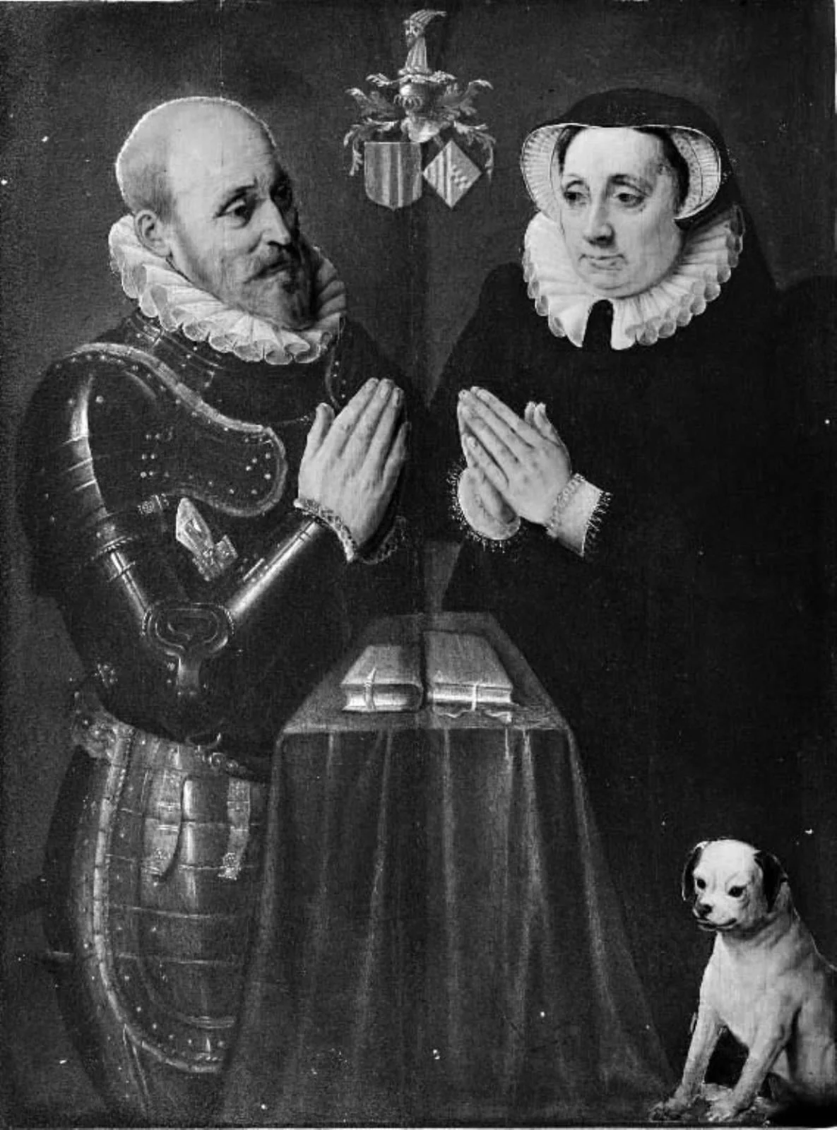 Portrætter af mand og kone i bøn, by Unknown, 1550