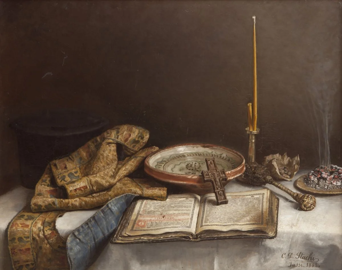 Natură statică - Apa sfințită, by Constantin Daniel Stahi, unspecified, 1882
