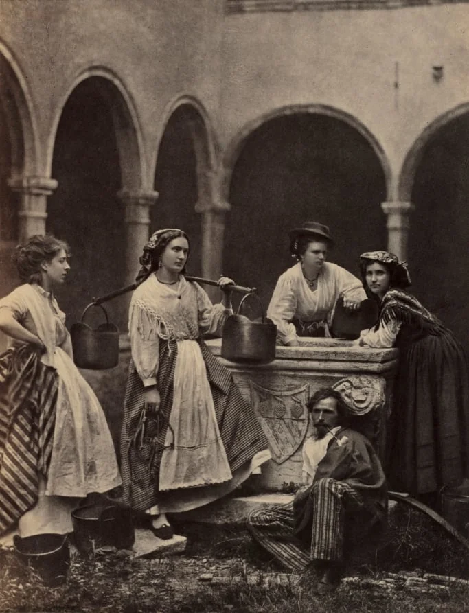 Untitled (Genre scene with four women and a man), by Unknown, 1804