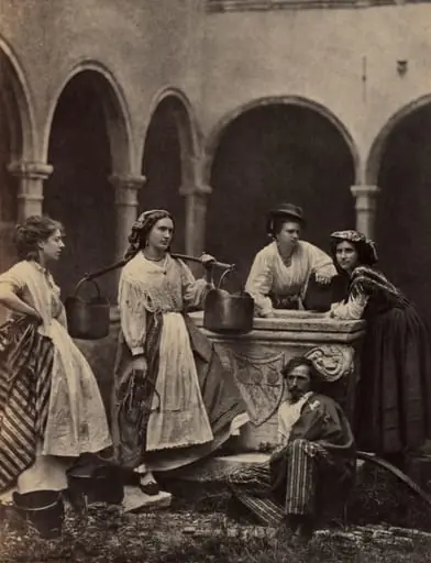 Untitled (Genre scene with four women and a man)