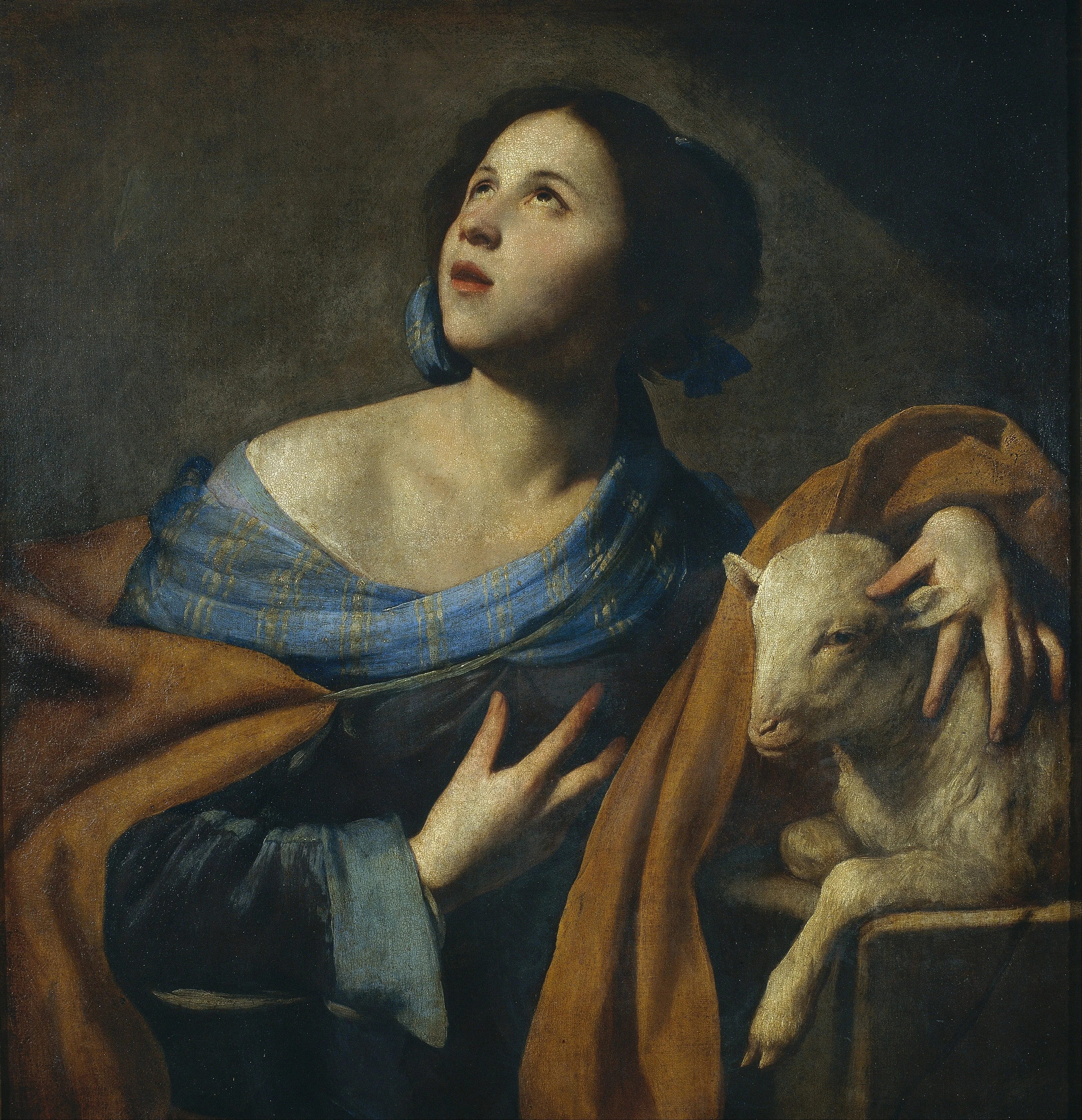 Saint Agnes, by Massimo Stanzione, oil, 1635