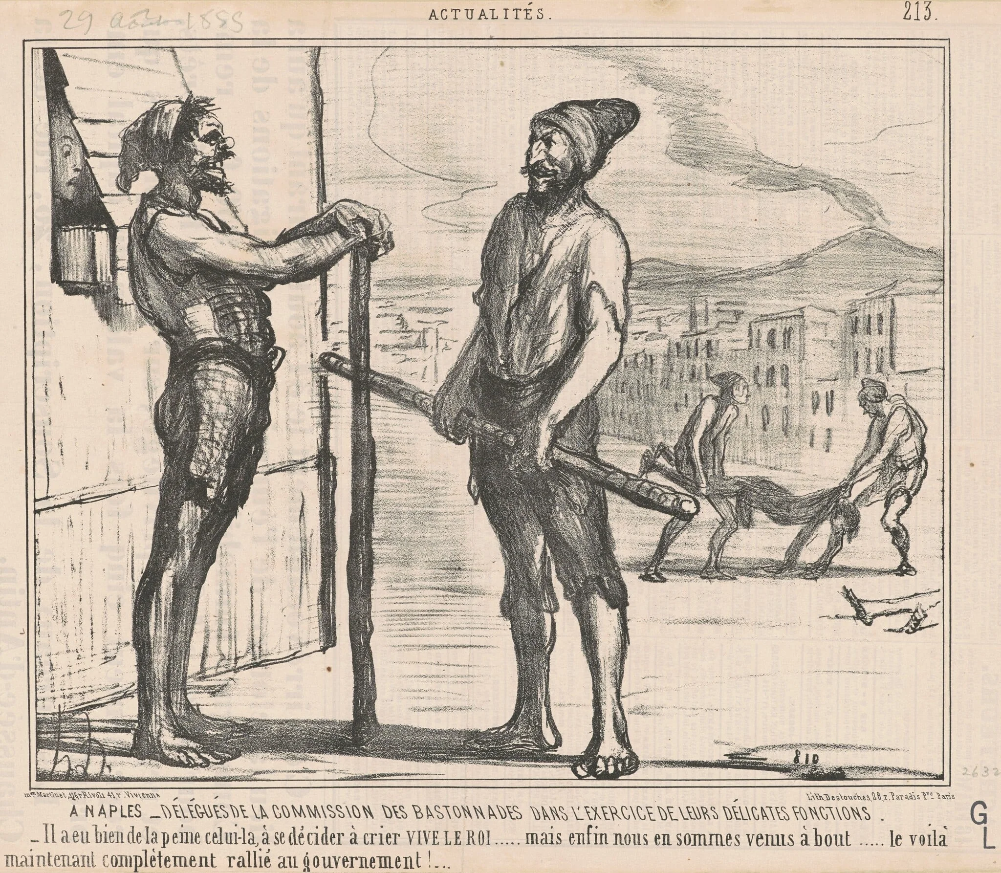 A Naples: Délégués de la commission ..., by Honoré Daumier, ink, 1855