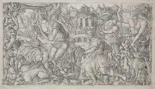 Huntsman Presenting a Gift to a King