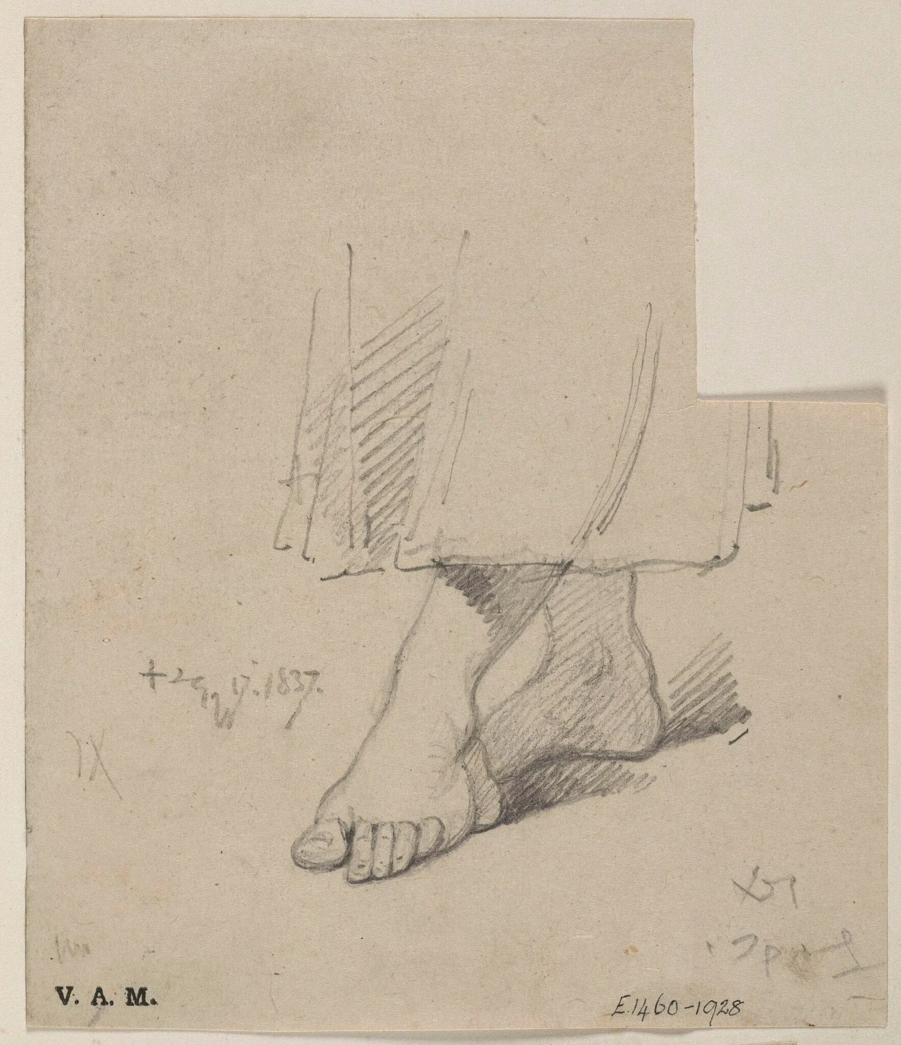 A woman's ankles and feet, by George Chinnery, 14