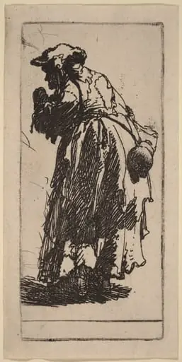 Old Beggar Woman with a Gourd