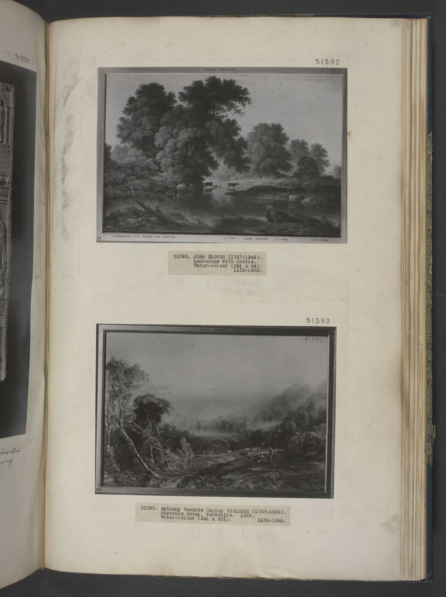 Rievaulx Abbey, Yorkshire, by Anthony Fielding, watercolor, 1839