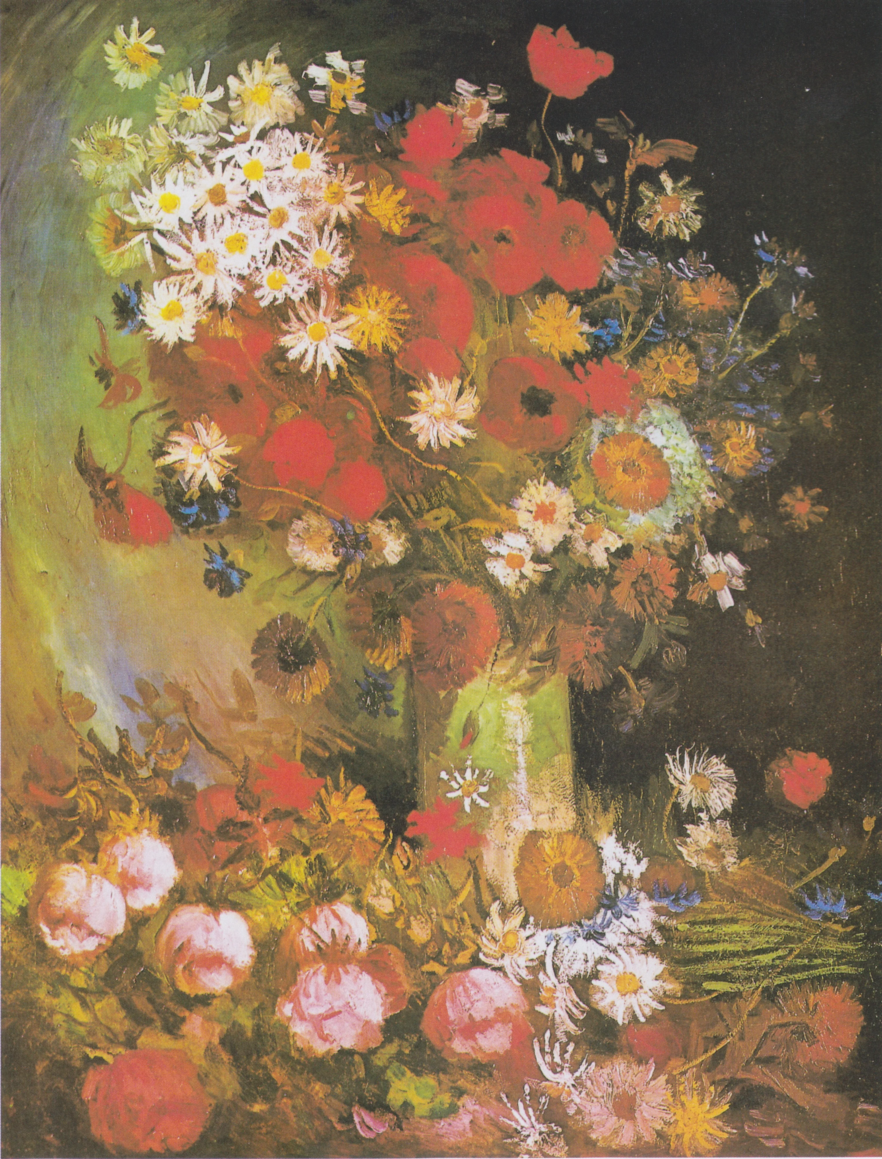 Still Life with Meadow Flowers and Roses, by Vincent van Gogh, oil, 1894