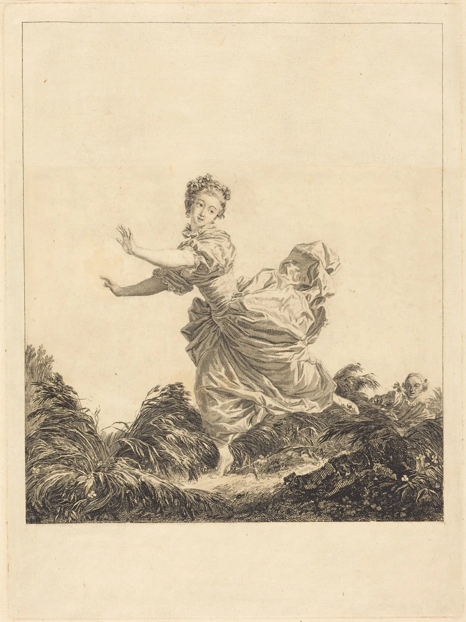 La Fuite à dessein (The Pre-Arranged Flight), by Charles François Adrien Macret, ink, 1783