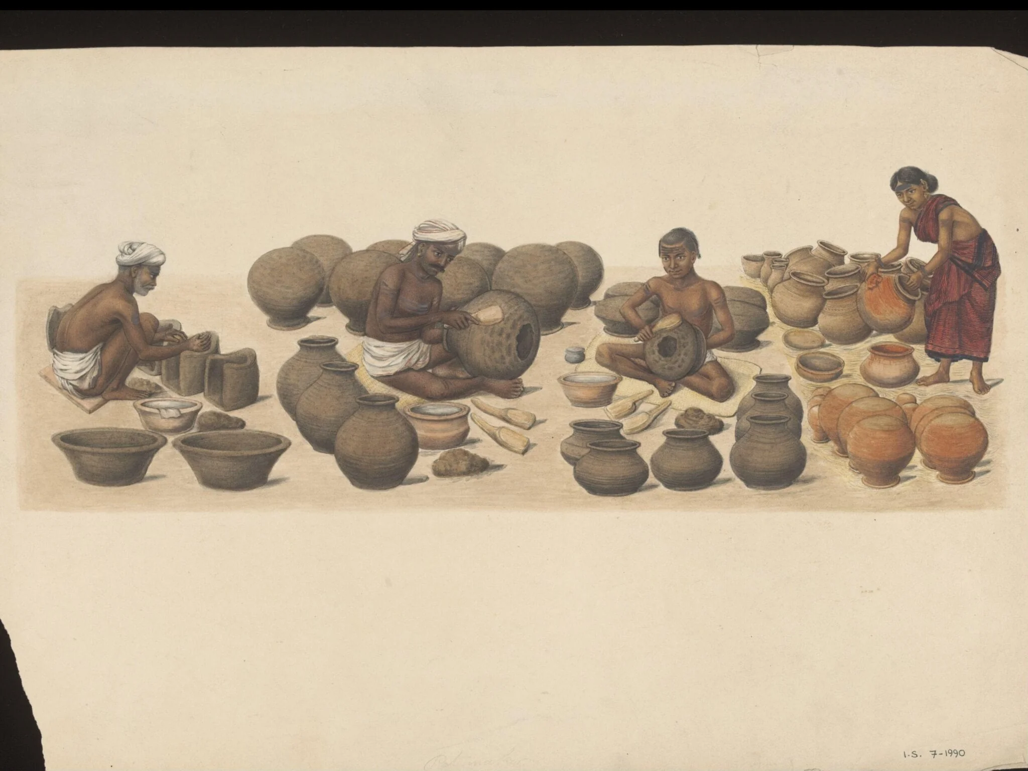 Pot maker, by Unknown, paint, 1840