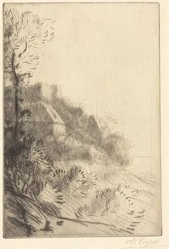 Farm on a Hillside in Sunlight (La ferme du coteau; Effet de soleil sur le coteau)