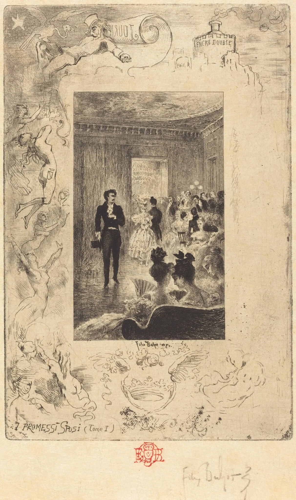 I Promessi Sposi (The Betrothed), by Félix-Hilaire Buhot, ink, 1880