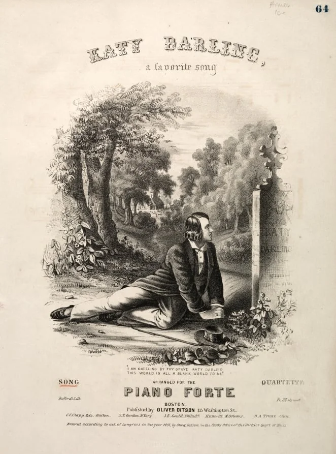 Katy Darling - Sheet Music Cover, by Winslow Homer, 1857