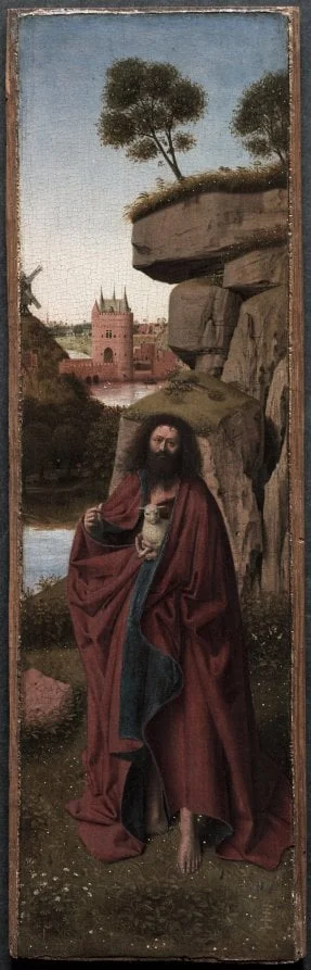 Saint John the Baptist in a Landscape, by Petrus Christus, unspecified, 1445
