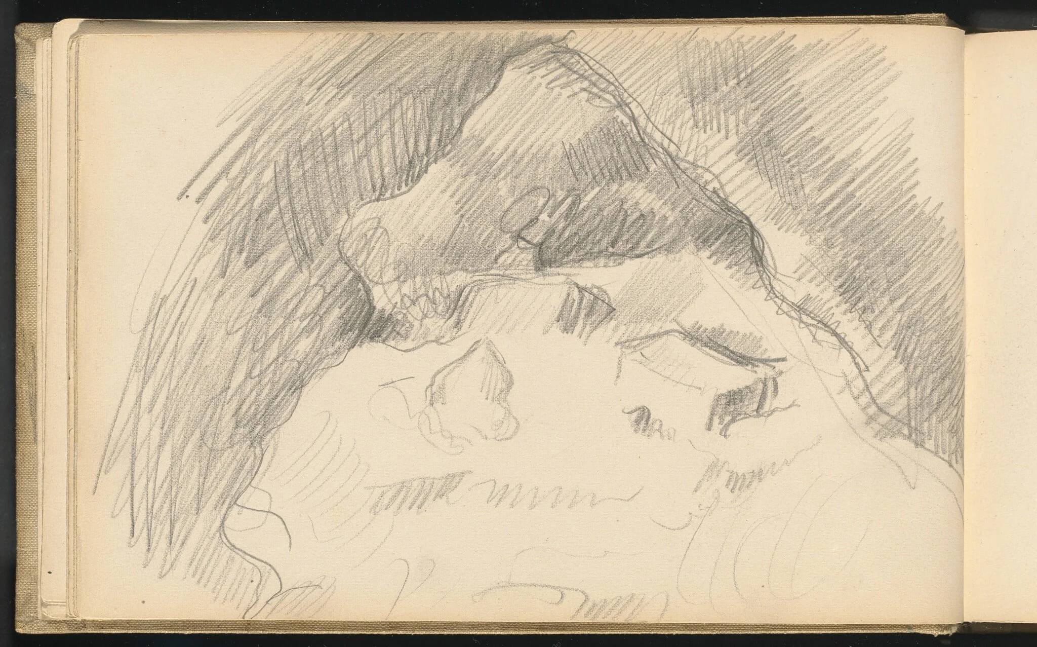 Landscape Seen from the Inside of a Cave, by Paul Cezanne, graphite, 1890
