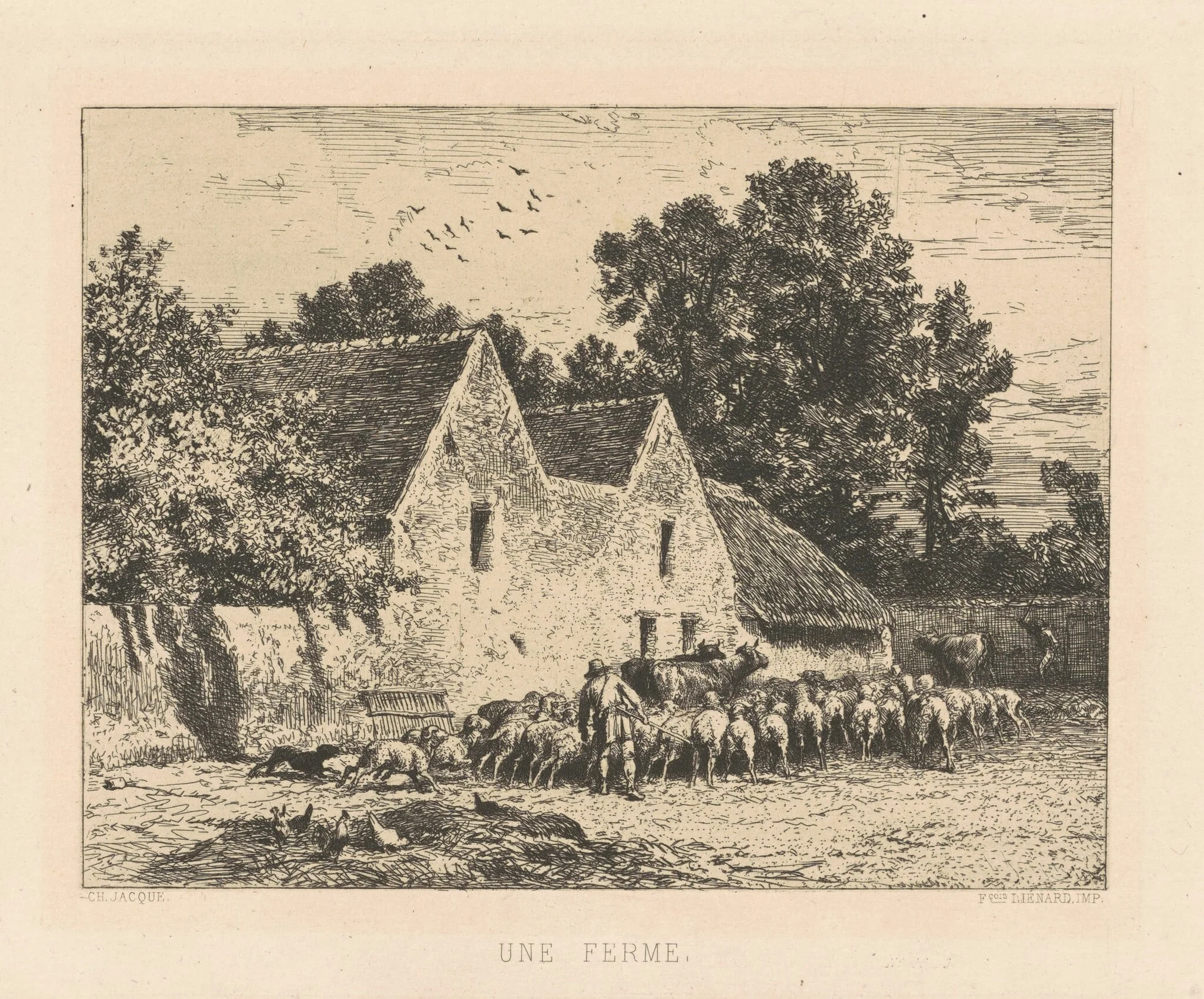 Une Ferme, by François Liénard, ink