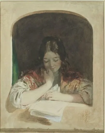 Girl reading at a window