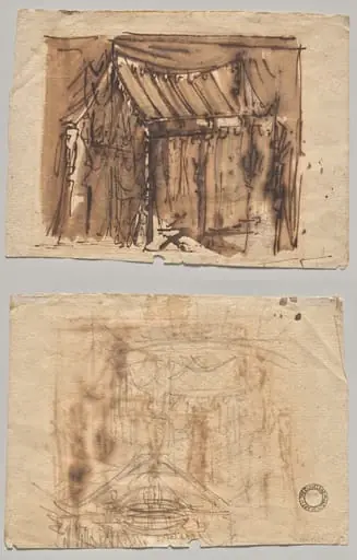 Tent (recto); Two Sketches (verso)