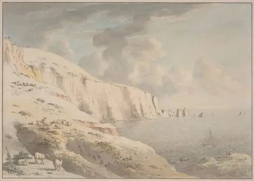 View of the Needles, and White Cliffs Taken from Allum Bay, Isle of Wight