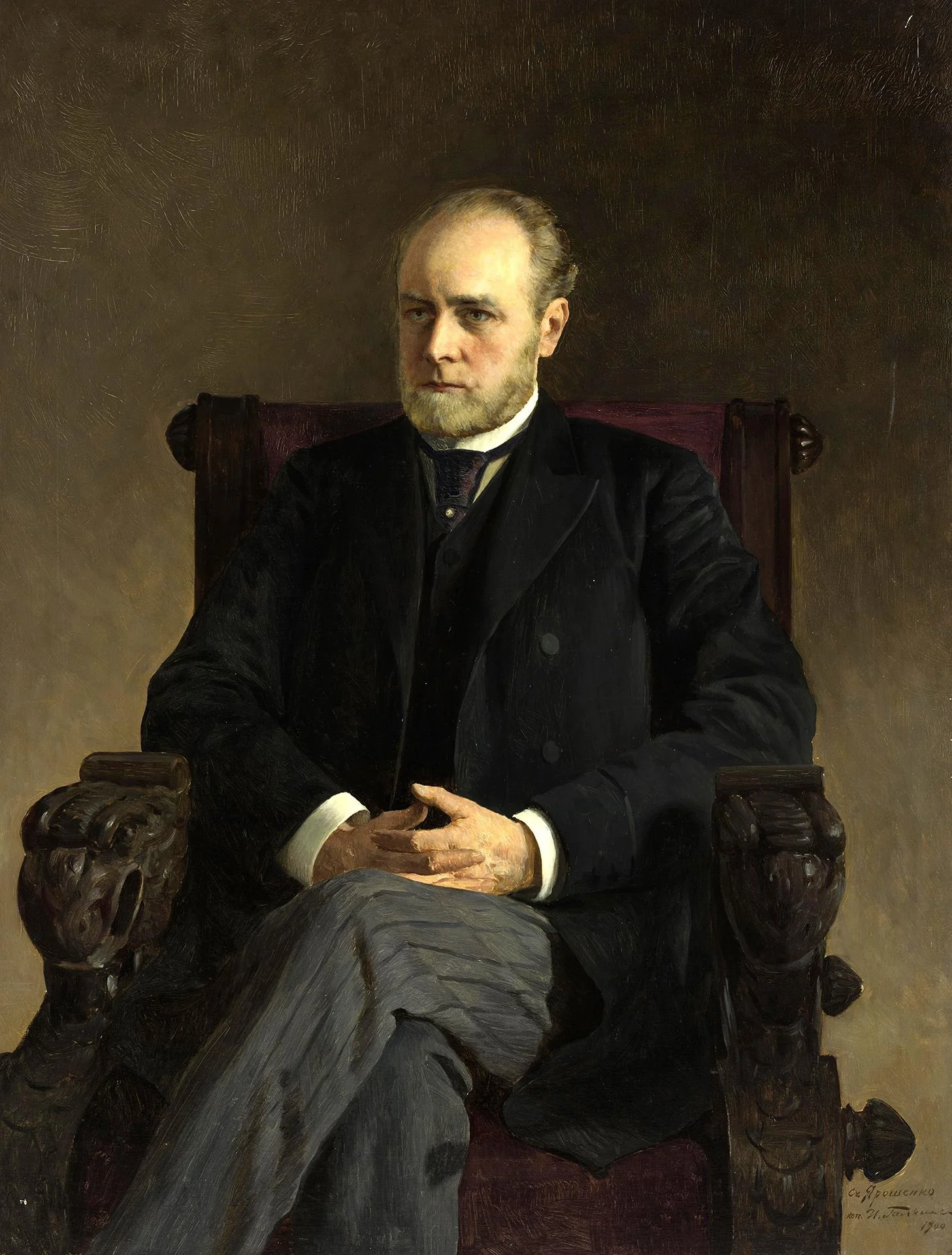 Portrait of I.F. Doss, by Ilya Savich Galkin, oil, 1900