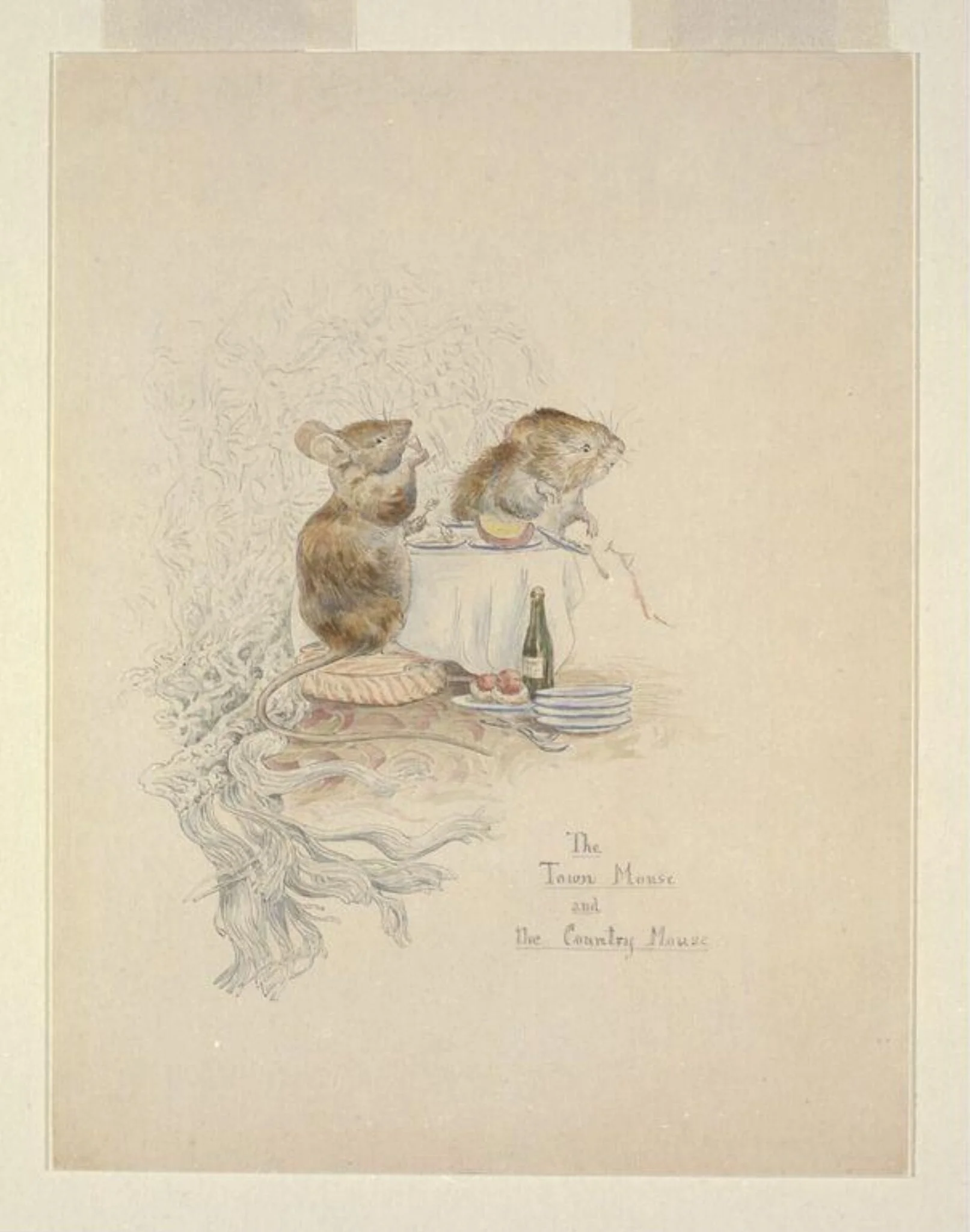 The Town Mouse and the Country Mouse, by Beatrix Potter, watercolor, 1900