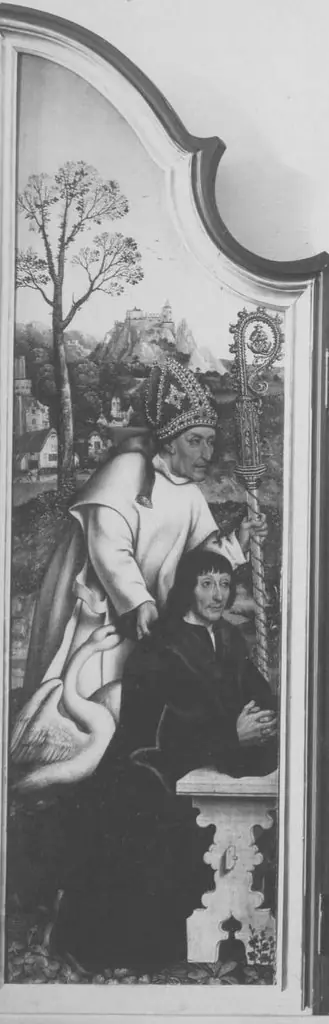 Beweinungsaltar: Hl. Hugo von Lincoln mit Stifter