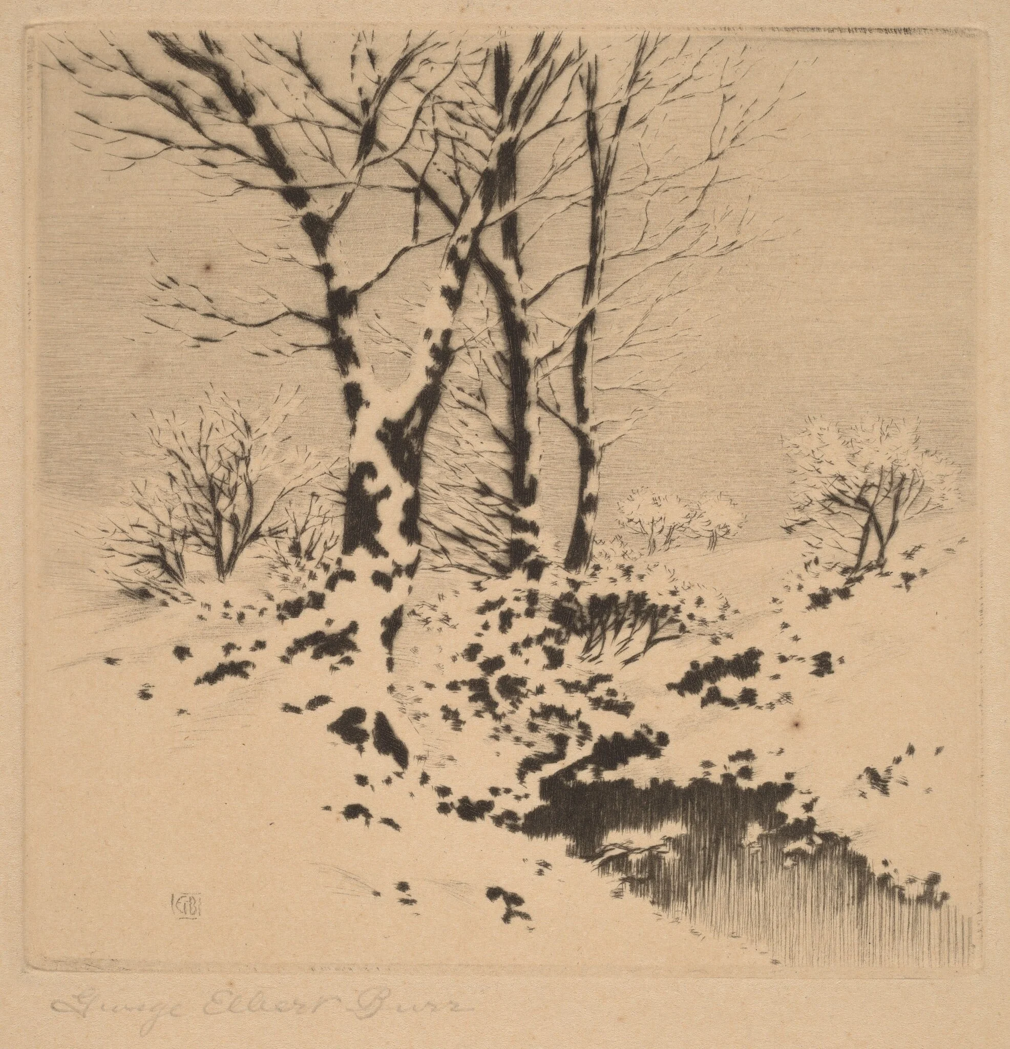 Snow, by George Elbert Burr, ink, 1910