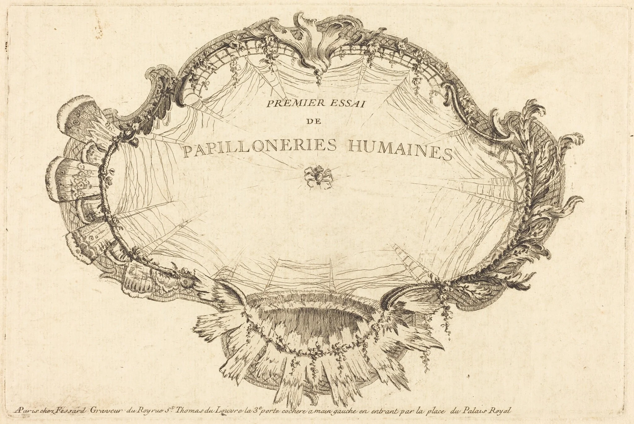 Title Page (Le Titre), by Charles Germain de Saint-Aubin, ink, 1748
