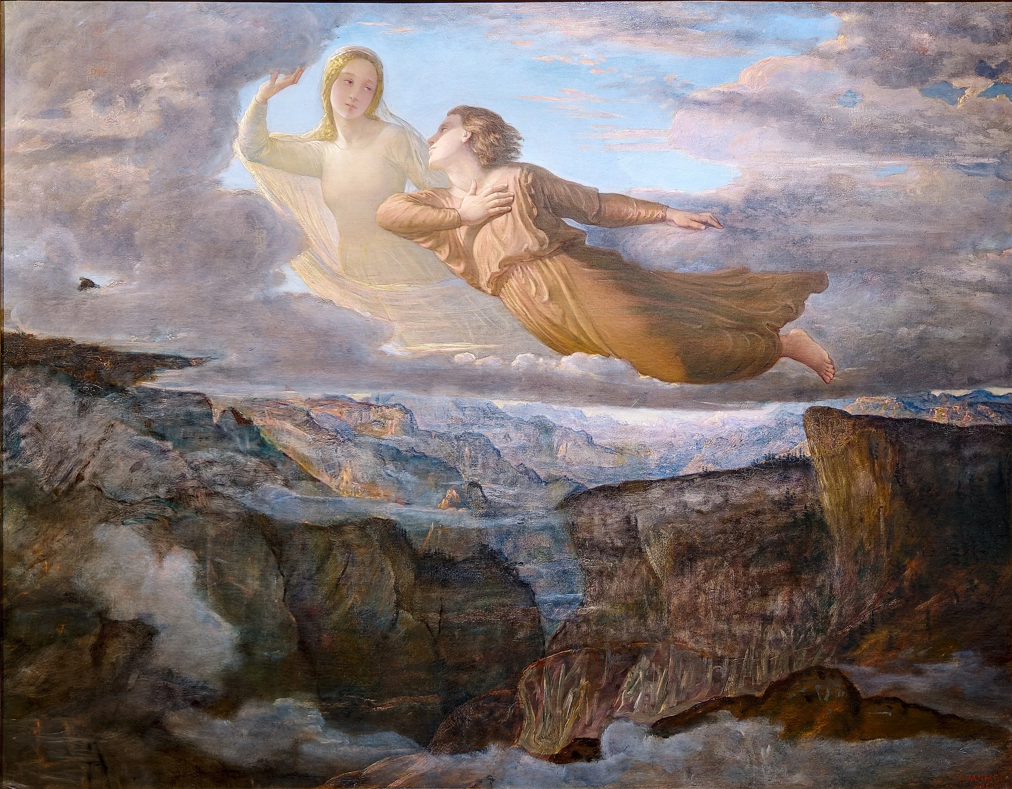 Poem of the Soul - Ideal, by Louis Janmot, oil, 1854