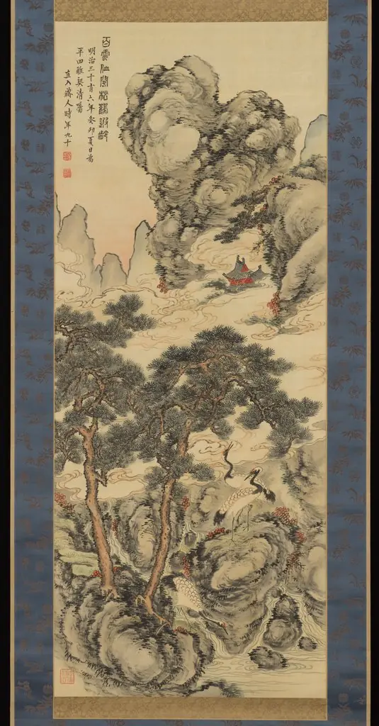 Pines and Cranes of Longevity 松鶴遐齢図