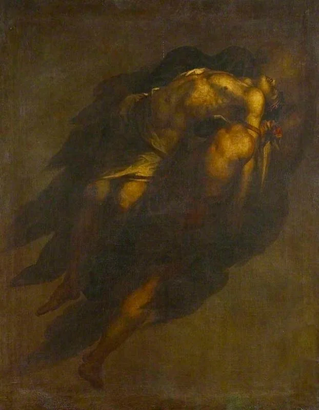 The Dead Sarpedon, Borne by Sleep and Death (from Homer's 'The Iliad'), by David Scott, oil, 1831