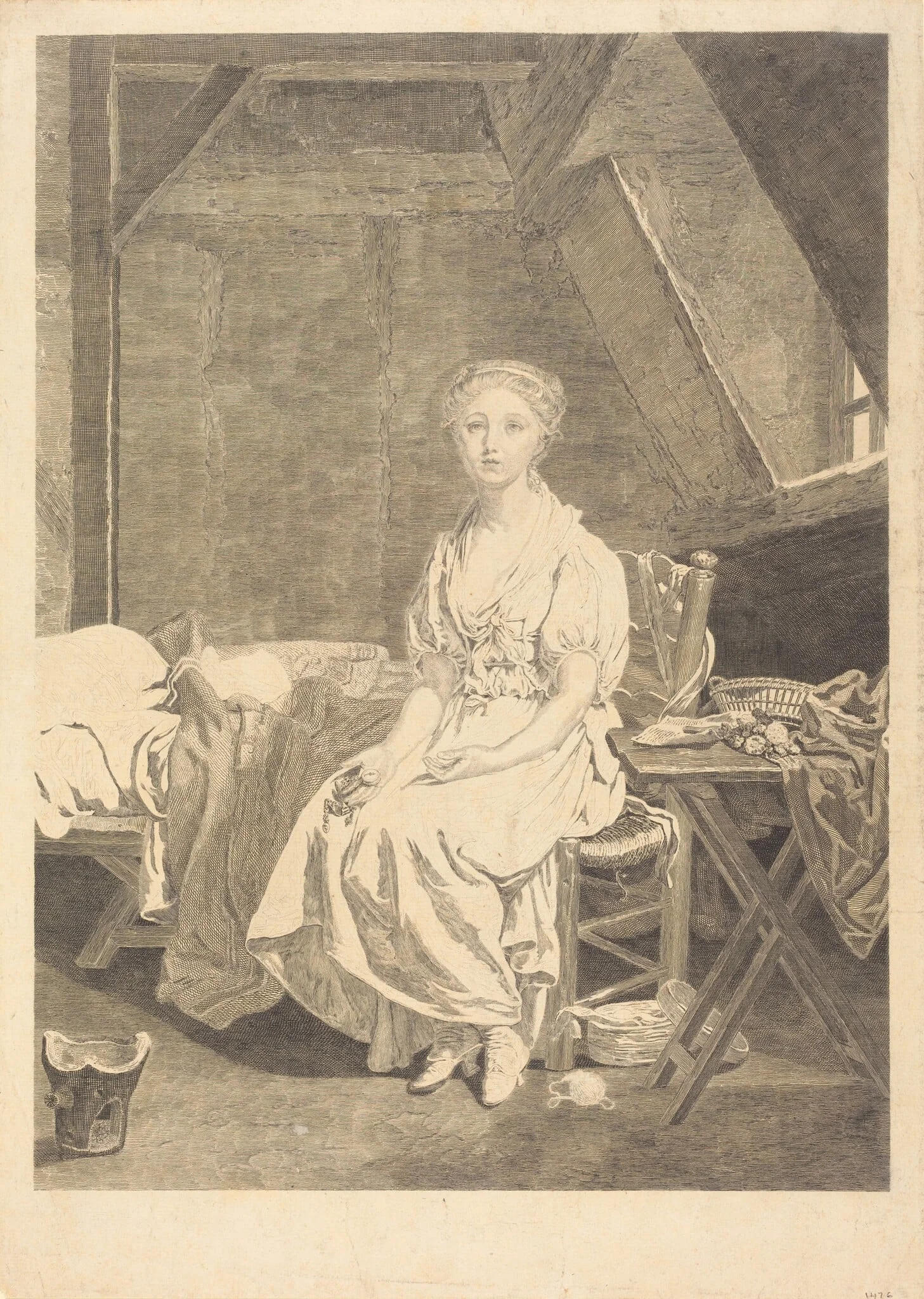 La vertu chancelante, by Jean Massard, ink, 1781