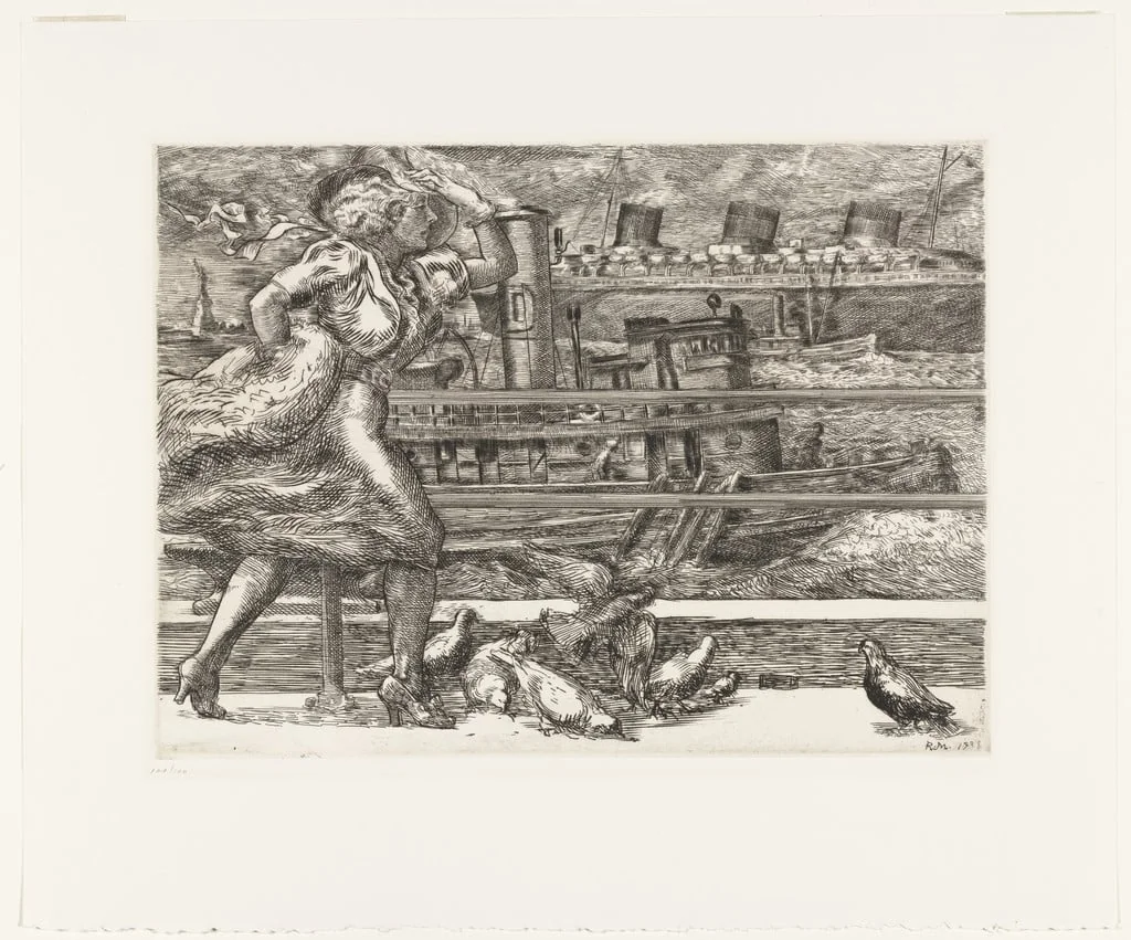 Untitled, by Reginald Marsh, ink, 1938