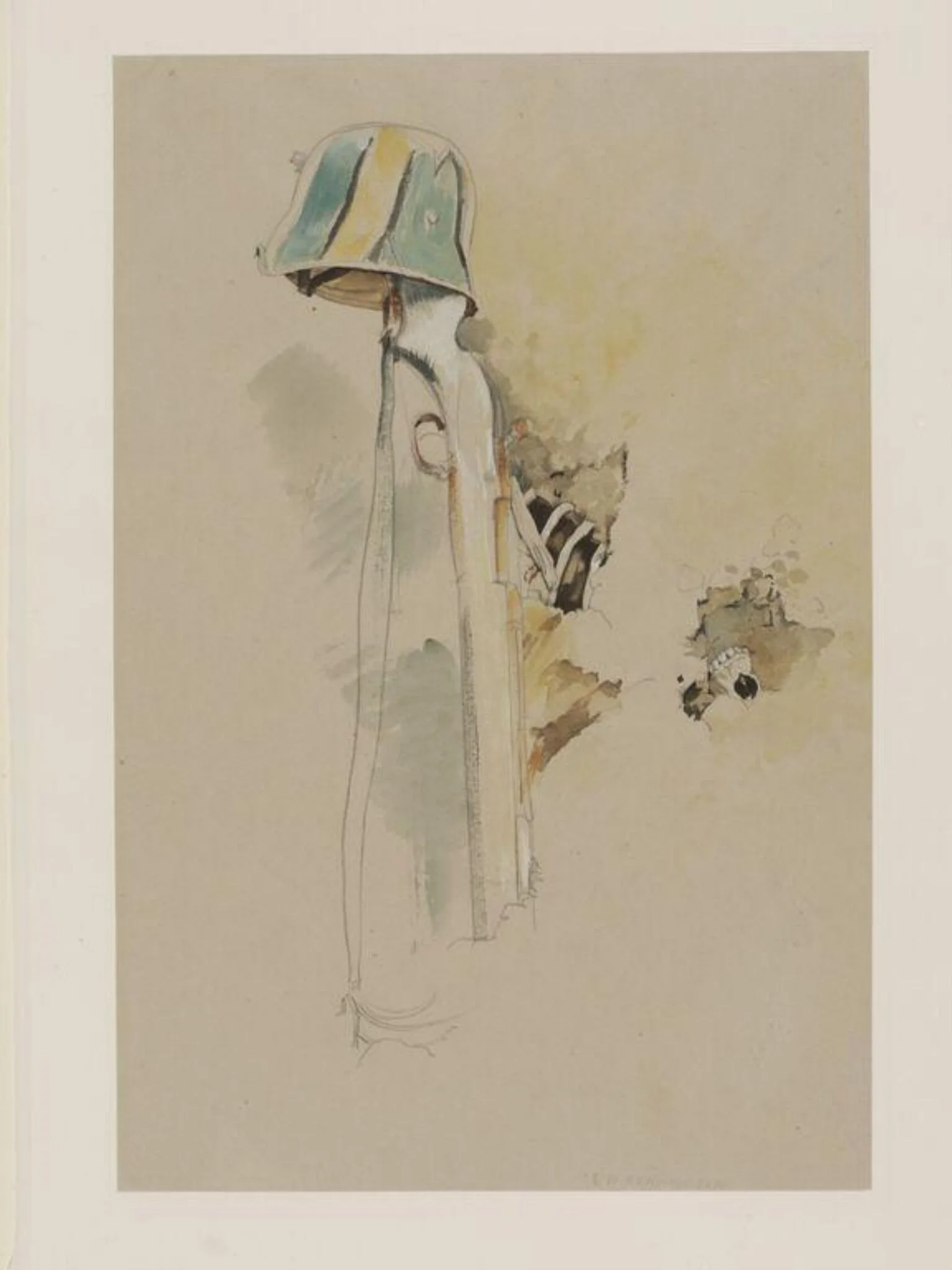 At Villars - Pluich, by Eric Kennington, watercolor, 1919