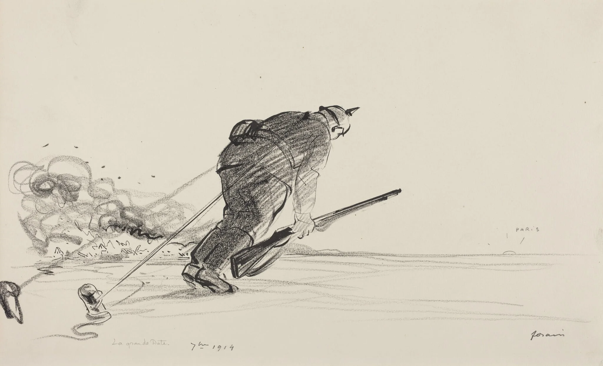 7me 1914, by Jean-Louis Forain, ink, 1916