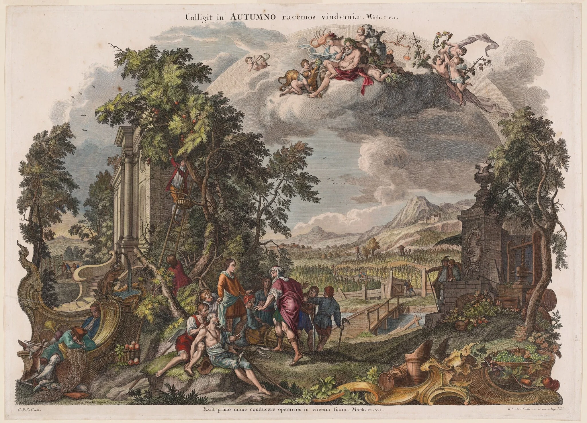 Autumn, by Joseph Sebastian Klauber, ink, 1701