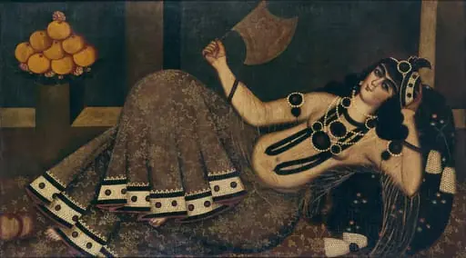 Reclining Lady Holding a Fan