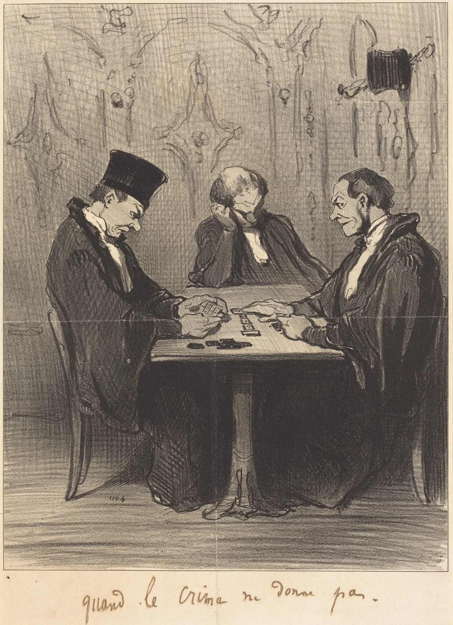 Quand le crime ne donne pas, by Honoré Daumier, ink, 1848