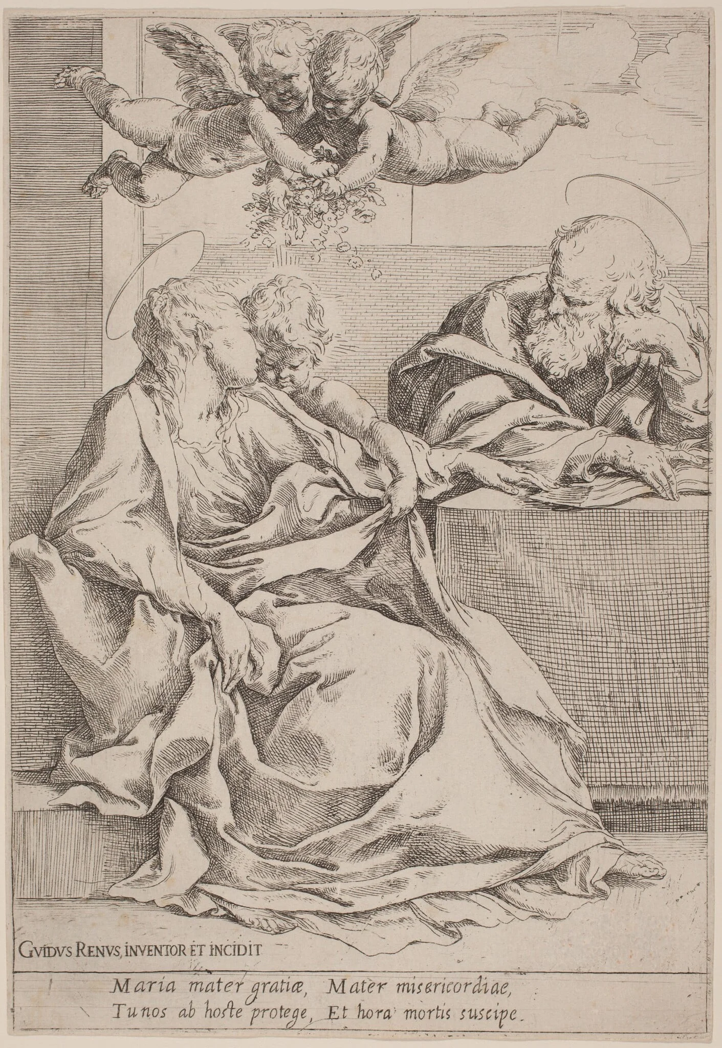 The Holy Family, by Guido Reni, ink, 1608