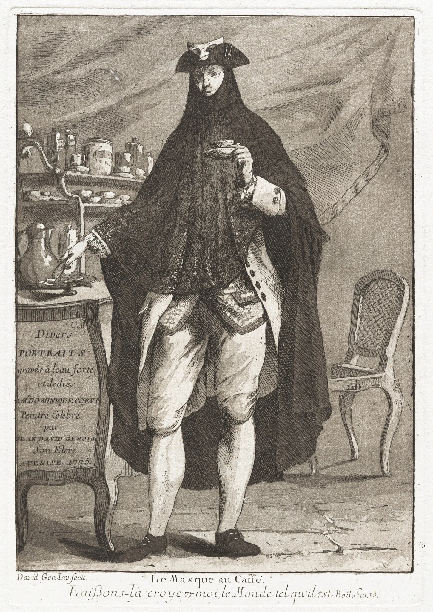 Le Masque au caffé (The Masked Man Taking Coffee)