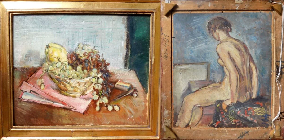 Nat(ură) moartă; Nud de femeie (verso), by Petre Iorgulescu-Yor, 1924