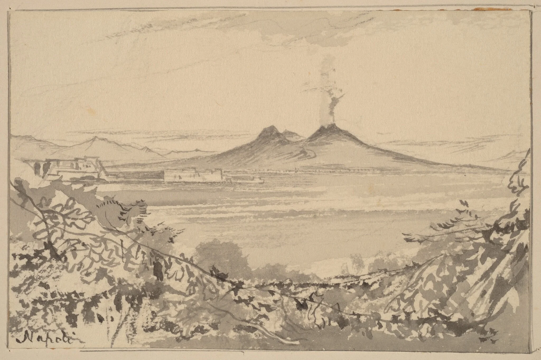 Napoli, by Edward Lear, graphite, 1884