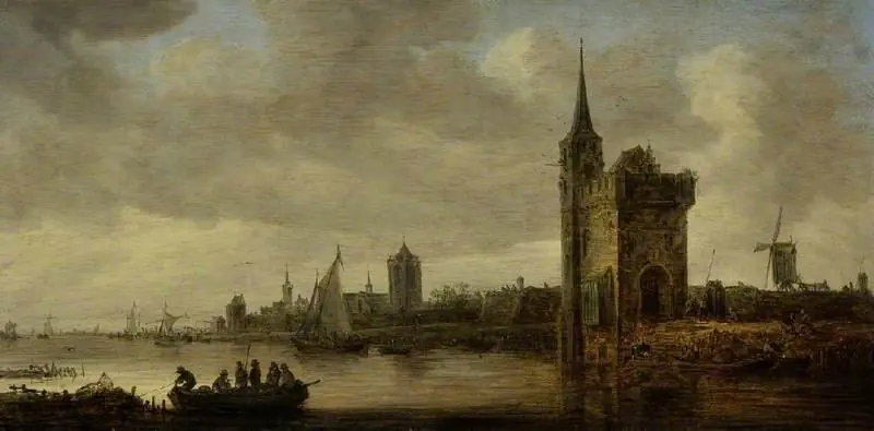 River landscape with boats