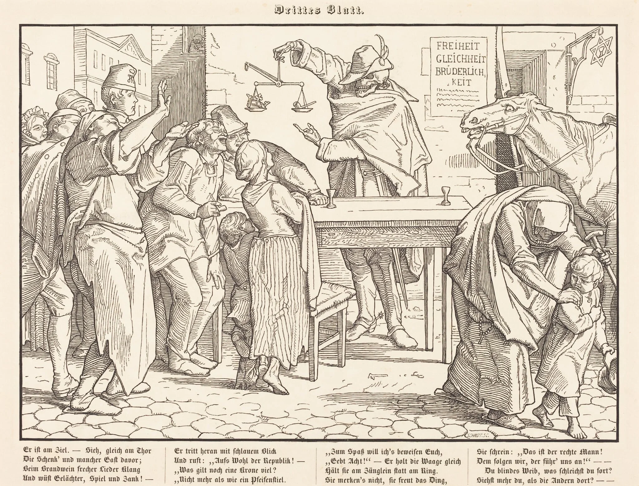 Auch ein Todtentanz III, by Alfred Rethel, ink, 1849