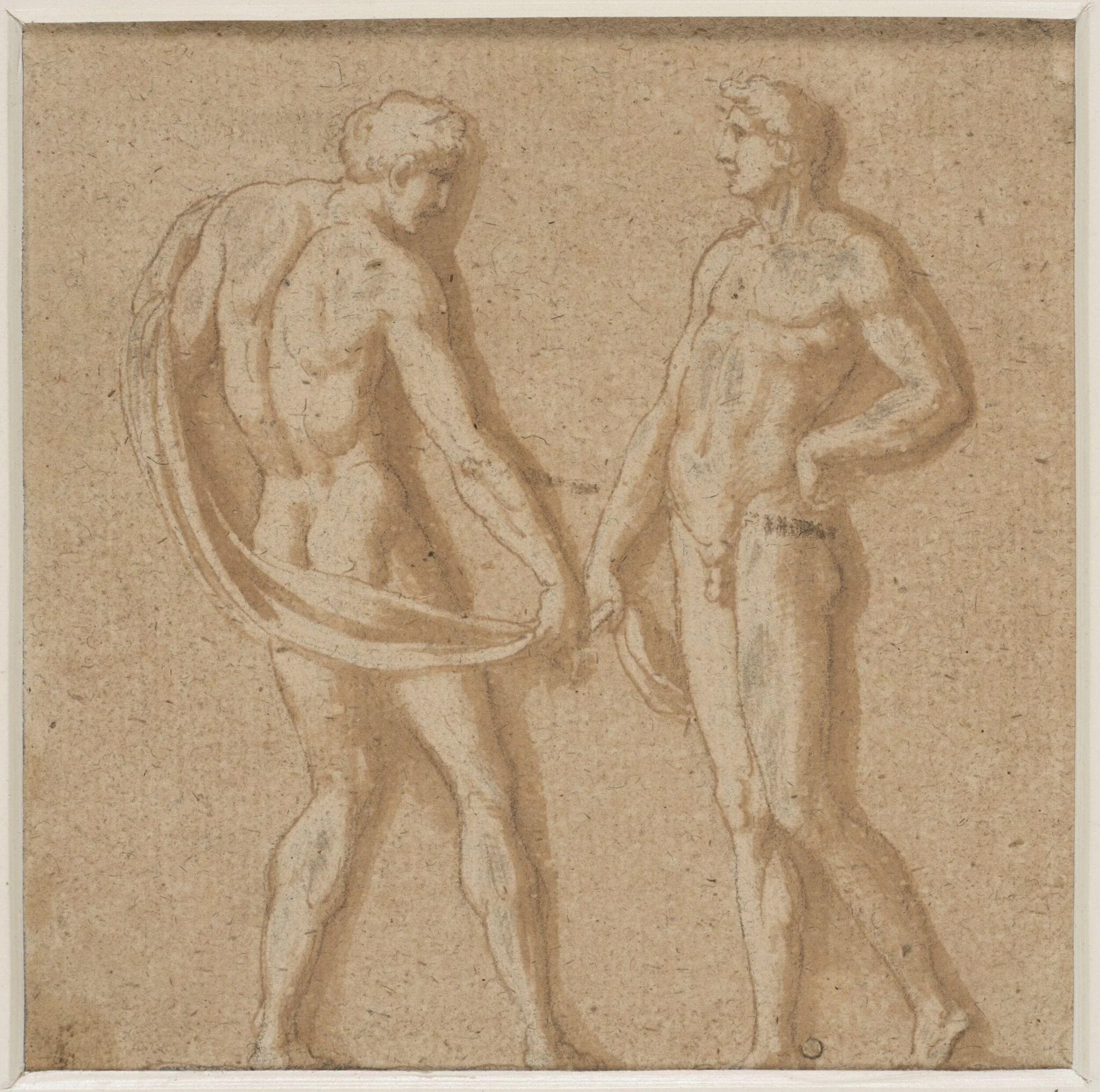 Two athletes, by Unknown, 1650