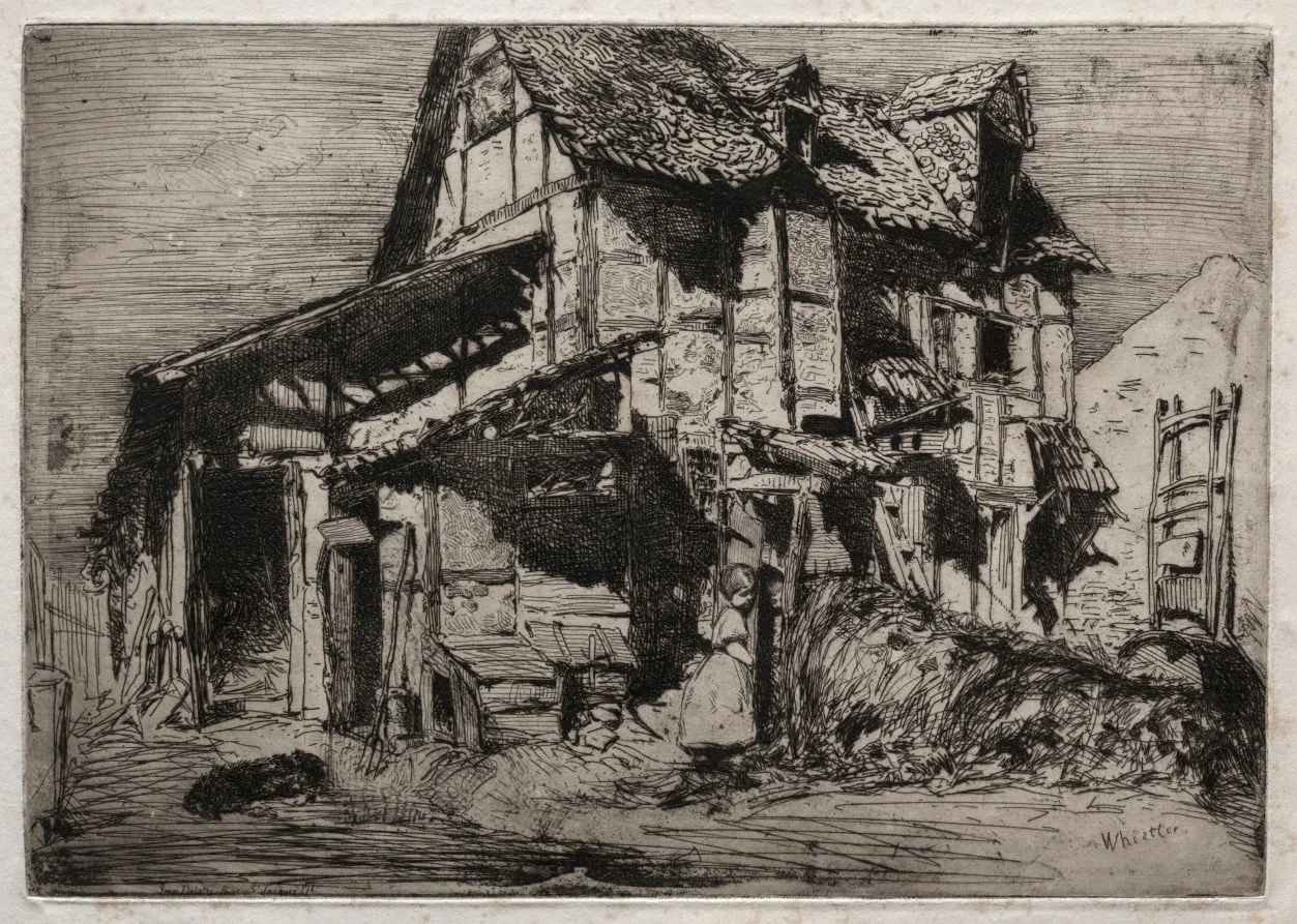 Twelve Etchings from Nature:  The Unsafe Tenement, by James McNeill Whistler, 1858