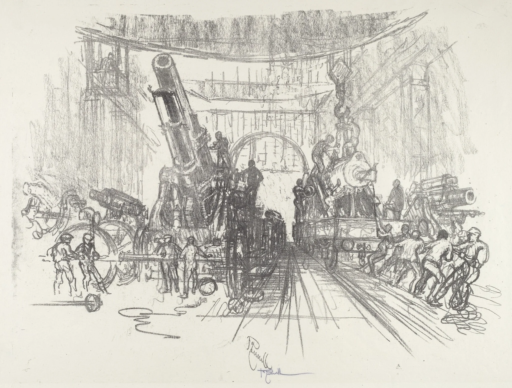 Ready for War, by Joseph Pennell, ink, 1916